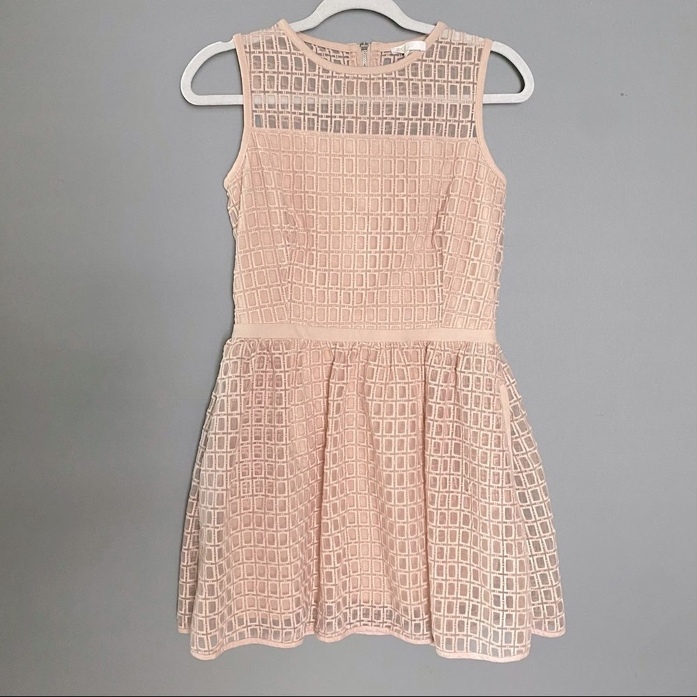 Gorge Maje embroidered overlay fit & flair dress small